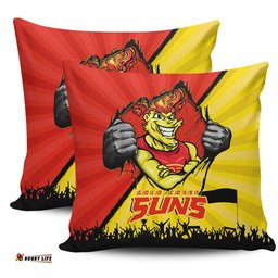 Gold Coast SUNS Breaking Through Fan Design Pillow