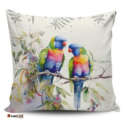 Australia Rainbow Lorikeets Rainbow Lorikeets Birds Art Pillow