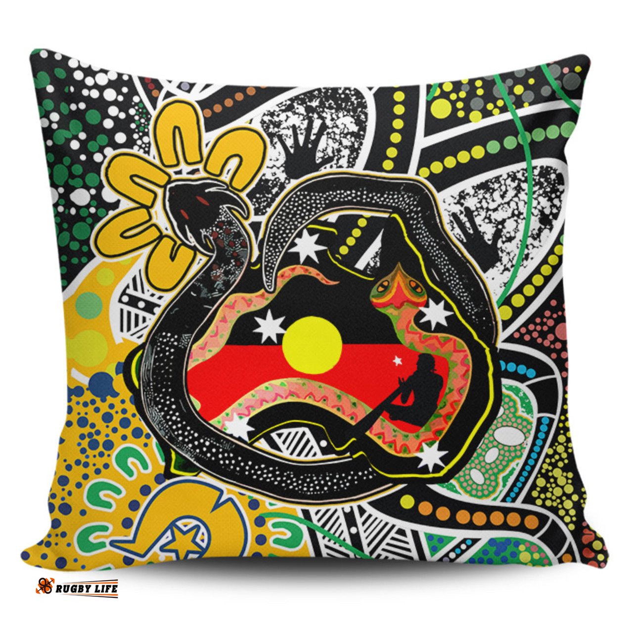 Australia Rainbow Serpent Aboriginal Dreamtime Rainbow Serpent Creates Australia Pillow
