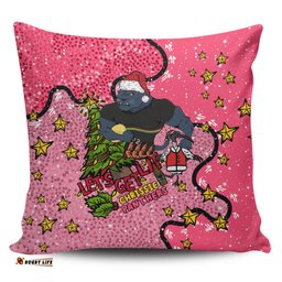 Penrith Panthers Christmas Custom Let's Get Lit Chrisse Pressie Pink Pillow