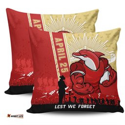 Redcliffe Dolphins Anzac Day Lest We Forget Strong Fighting Spirit Pillow