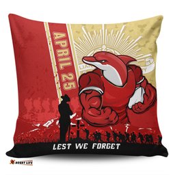 Redcliffe Dolphins Anzac Day Lest We Forget Strong Fighting Spirit Pillow