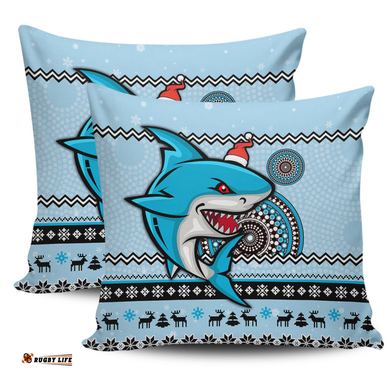 Cronulla Sutherland Sharks Australia Ugly Xmas With Aboriginal Patterns For Die Hard Fans Pillow