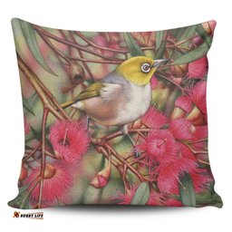 Australia Silvereye Silvereye and Gum Blossom Pillow