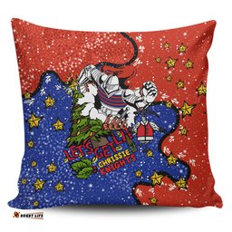 Newcastle Knights Christmas Custom Let's Get Lit Chrisse Pressie Pillow
