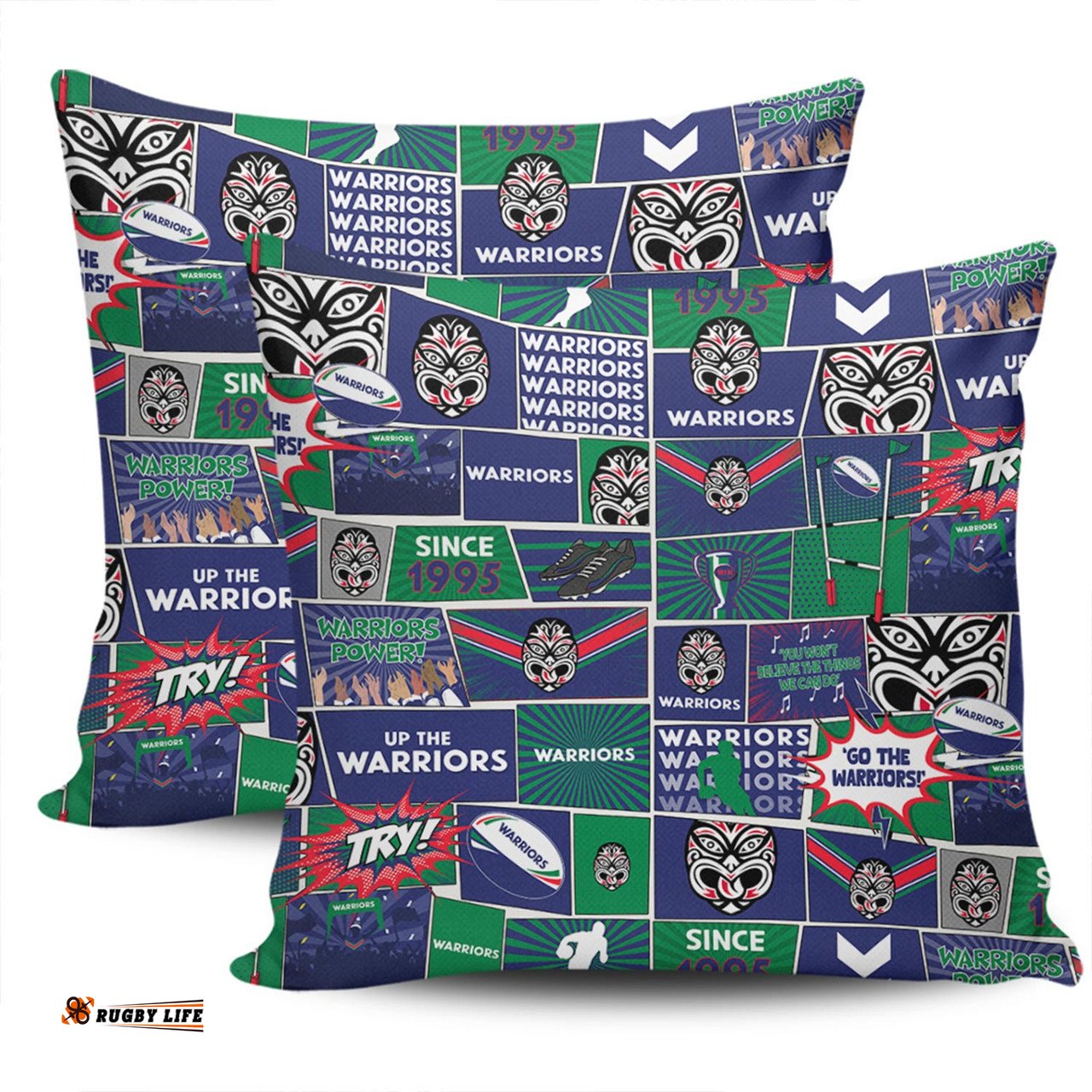 New Zealand Warriors Team Of Us Die Hard Fan Supporters Comic Style Pillow