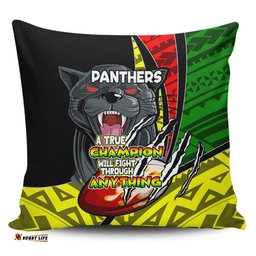 Penrith Panthers A True Champion Will Fight Through Anything With Polynesian Patterns Pillow