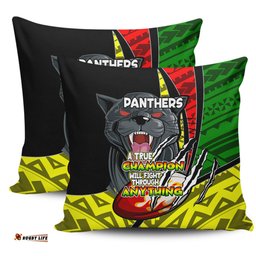 Penrith Panthers A True Champion Will Fight Through Anything With Polynesian Patterns Pillow