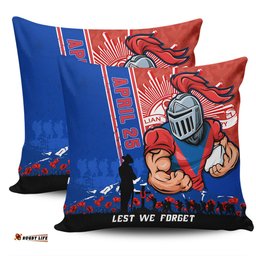 Newcastle Knights Anzac Day Lest We Forget Strong Fighting Spirit Pillow