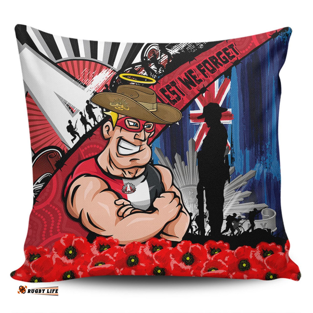 St Kilda Anzac Day Honor United In Spirit Pillow