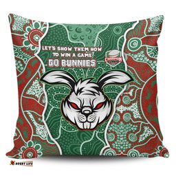 South Sydney Rabbitohs Grand Final Custom Custom Rabbitohs With Contemporary Style Of Aboriginal Painting Pillow