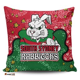 South Sydney Rabbitohs Team With Dot And Star Patterns For Tough Fan Pillow