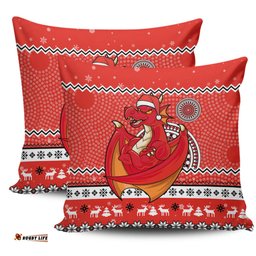 St. George Illawarra Dragons Australia Ugly Xmas With Aboriginal Patterns For Die Hard Fans Pillow