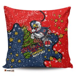 Sydney Roosters Christmas Custom Let's Get Lit Chrisse Pressie Pillow