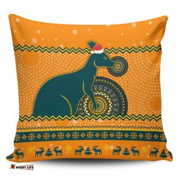 Wallabies Australia Ugly Xmas With Aboriginal Patterns For Die Hard Fans Pillow