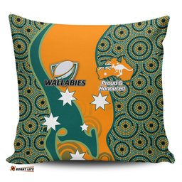 Australia Wallabies Custom Custom Proud And Honoured Indigenous Aboriginal Inspired Gold Jersey Pillow