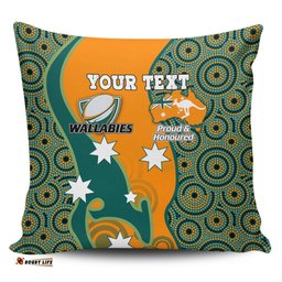 Australia Wallabies Custom Custom Proud And Honoured Indigenous Aboriginal Inspired Gold Jersey Pillow