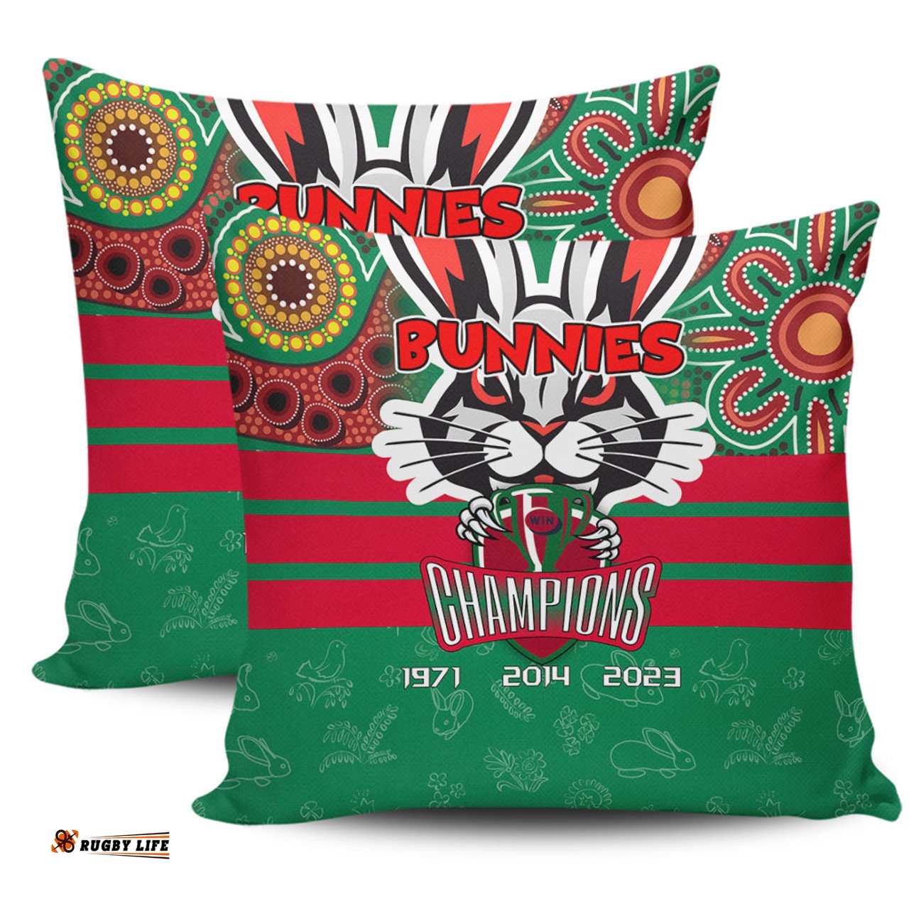 South Sydney Rabbitohs Talent Win Games But Teamwork And Intelligence Win Championships With Aboriginal Style Pillow