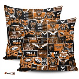 Wests Tigers Team Of Us Die Hard Fan Supporters Comic Style Pillow