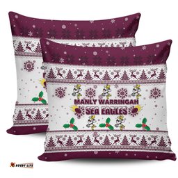 Manly Warringah Sea Eagles Christmas Manly Warringah Sea Eagles Special Ugly Christmas Pillow