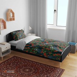 New Zealand Christmas Bedding Set Romantic Tui Birds on Pohutukawa - Cobalt LT7