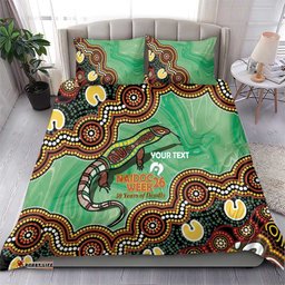 Personalised Australia Goanna NAIDOC Week 2026 Bedding Set 50 Years of Deadly Aboriginal Art LT14