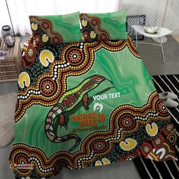 Personalised Australia Goanna NAIDOC Week 2026 Bedding Set 50 Years of Deadly Aboriginal Art LT14