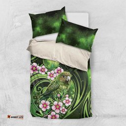 New Zealand Aotearoa Kakapo Bedding Set Maori Pattern With Manuka Galaxy Style LT05