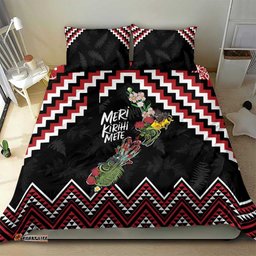 New Zealand Christmas Taniko Poutama Bedding Set Flora Map with Birds LT7