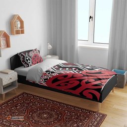 New Zealand Bedding Set Aotearoa Kowhaiwhai Mix Taniko Art - Red LT14