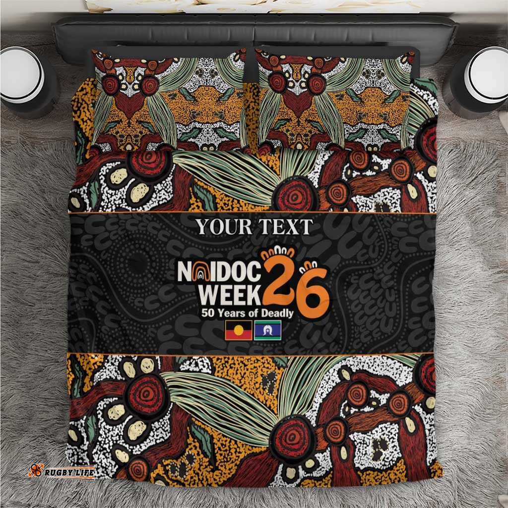 Personalised NAIDOC Deadly 50 Years Bedding Set Minimalist Aboriginal Art LT9