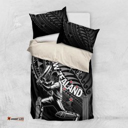 New Zealand Cricket Bedding Set Maori Kiwi Black Fern LT01
