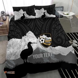 New Zealand South Island Football Custom Bedding Set Aoraki Mount Cook With Kiwi Maori Pattern LT14