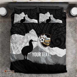 New Zealand South Island Football Custom Bedding Set Aoraki Mount Cook With Kiwi Maori Pattern LT14