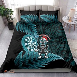 New Zealand Darts Christmas Bedding Set Maori Fern Merry Dartsmas LT14