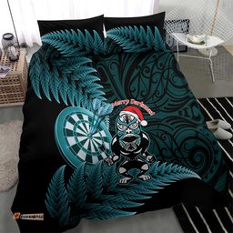 New Zealand Darts Christmas Bedding Set Maori Fern Merry Dartsmas LT14