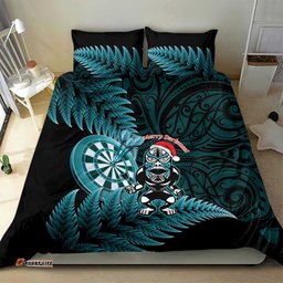 New Zealand Darts Christmas Bedding Set Maori Fern Merry Dartsmas LT14