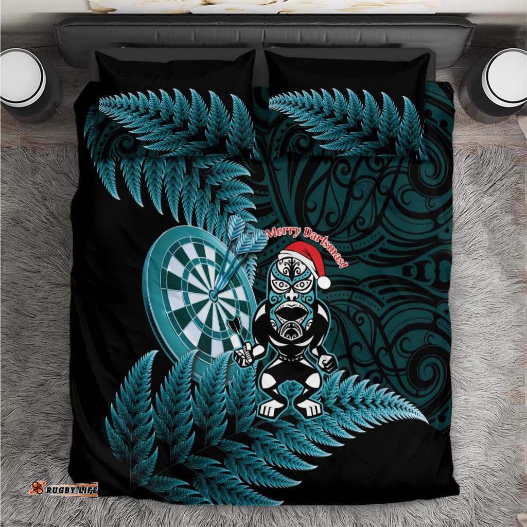New Zealand Darts Christmas Bedding Set Maori Fern Merry Dartsmas LT14