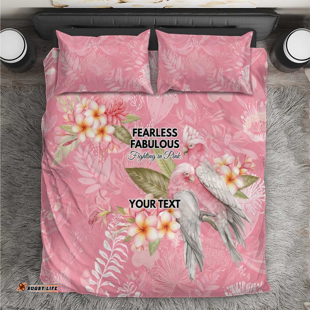 Personalised Galah Cockatoo Fighting in Pink Bedding Set Australian Breast Cancer Spirit LT9