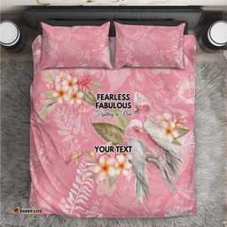 Personalised Galah Cockatoo Fighting in Pink Bedding Set Australian Breast Cancer Spirit LT9