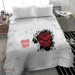 New Zealand Maori Heart Tribal Personalised Bedding Set Polynesian Patterns LT9