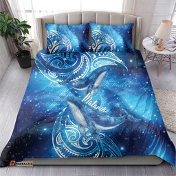 New Zealand Humpback Whale Matariki Bedding Set Maori New Year Taniko Niho Taniwha LT14