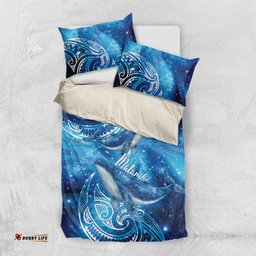 New Zealand Humpback Whale Matariki Bedding Set Maori New Year Taniko Niho Taniwha LT14