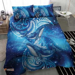 New Zealand Humpback Whale Matariki Bedding Set Maori New Year Taniko Niho Taniwha LT14