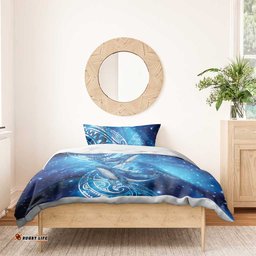 New Zealand Humpback Whale Matariki Bedding Set Maori New Year Taniko Niho Taniwha LT14