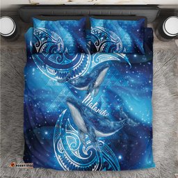 New Zealand Humpback Whale Matariki Bedding Set Maori New Year Taniko Niho Taniwha LT14
