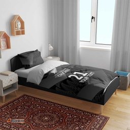 New Zealand Cricket Custom Bedding Set Potae Pango Black Fern Pattern LT9