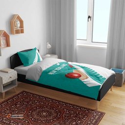 New Zealand Cricket Bedding Set Kiwi Birds Haka Dance Turquoise Fern Sporty Style LT03
