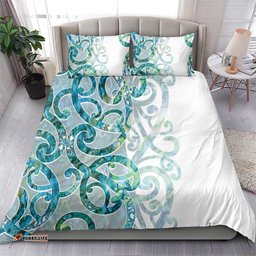 Paua Shell Maori Bedding Set Koru Kowhaiwhai LT7