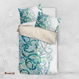 Paua Shell Maori Bedding Set Koru Kowhaiwhai LT7